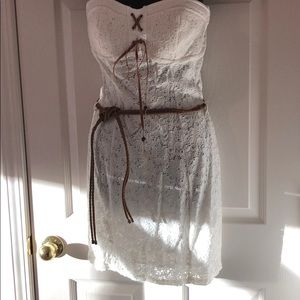 Strapless white dress